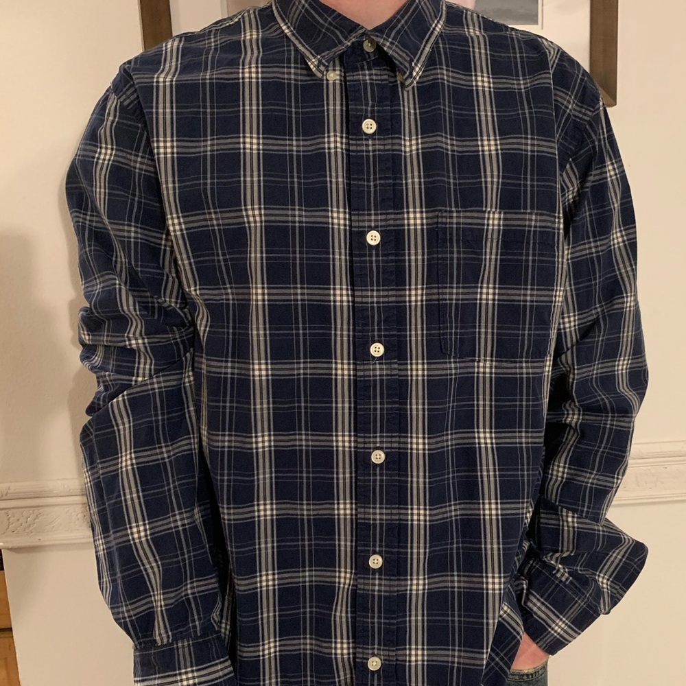 Abercrombie & Fitch Men’s Blue/White plaid Shirt